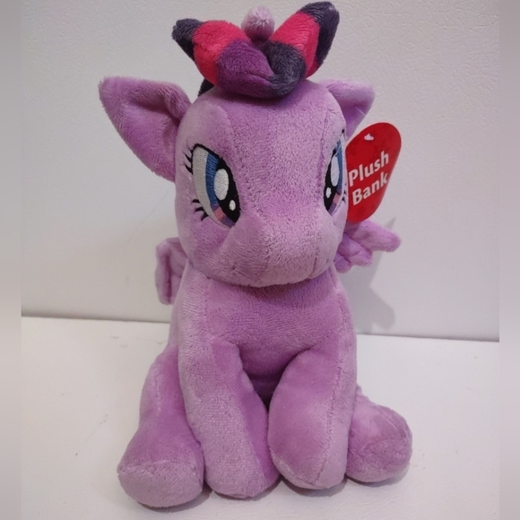 New! TWILIGHT SPARKLE Purple My Little Pony COIN PIGGY BANK PLUSH TOY - Picture 1 of 7